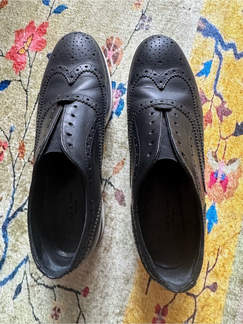 Rag and bones Black Leather Wingtip Dress Shoes